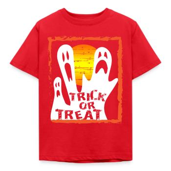 Trick or Treat Ghosts - Kids' T-Shirt - red - Front - AI Model Kid Male (0cm)