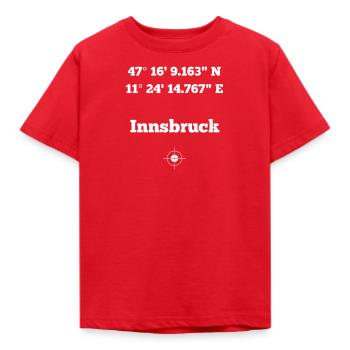 Innsbruck Österreich Geocacher - Geschenk - Kinder T-Shirt - Rot - Vorne - AI Model Kid Male (0cm)