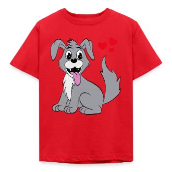 Süsser Hund - Kinder T-Shirt - Rot - Vorne - AI Model Kid Male (0cm)