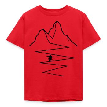 ski - Kids' T-Shirt - red - Front - AI Model Kid Male (0cm)