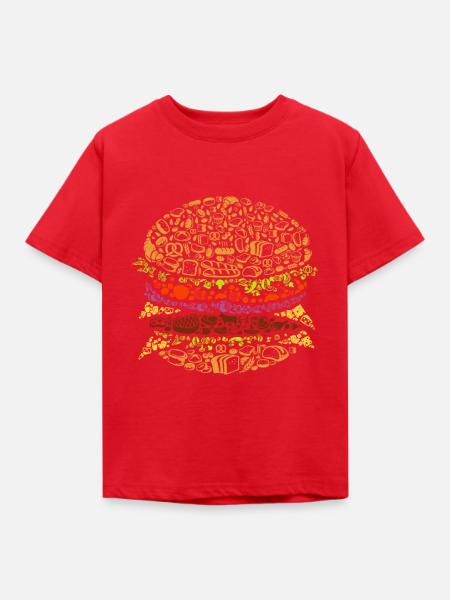 Burger - Kinder T-Shirt - Rot