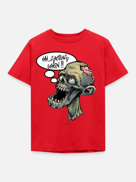 zombie saftiges gehrin - Kinder T-Shirt - Rot