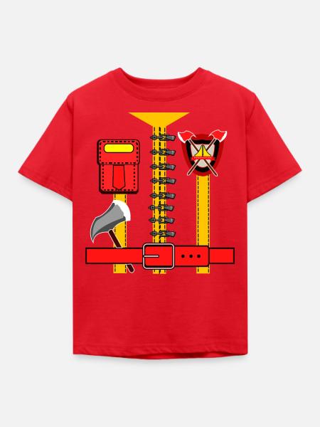 Feuerwehrmann Kostüm Feuerwehr Feuerwehrköstüm - T-shirt barn - röd