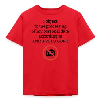 Personenbezogene Daten Datenschutz GDPR Jura - Kinder T-Shirt - Rot - Vorne - AI Model Kid Male (0cm)