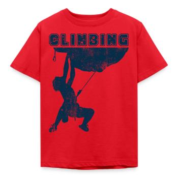 Klettern Sport - Kinder T-Shirt - Rot - Vorne - AI Model Kid Male (0cm)