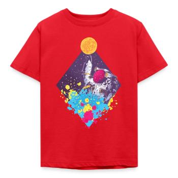 Colorful astronaut - space - Kids' T-Shirt - red - Front - AI Model Kid Male (0cm)
