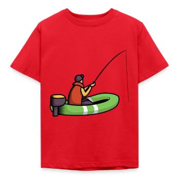 Pêcheur pêcheur Homme avec dériveur pendant la pêche - T-shirt Enfant - rouge - Devant - AI Model Kid Male (0cm)