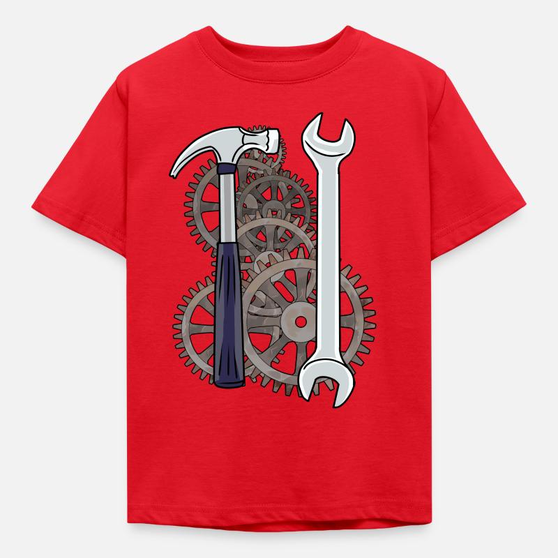 Technology Machine Tool Caretaker Workshop - Kids' T-Shirt - red