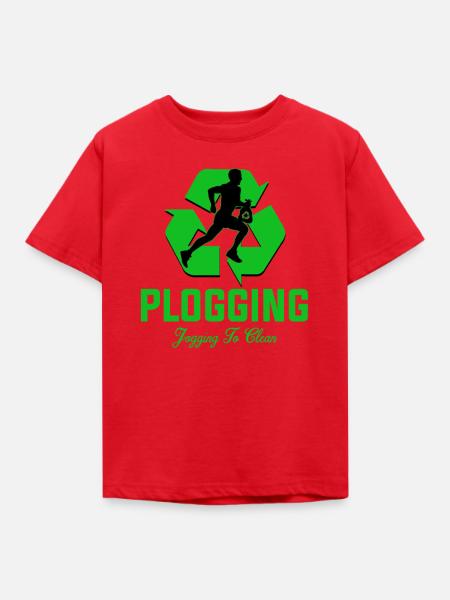 Plogging Jogging to clean - Kinder T-Shirt - Rot