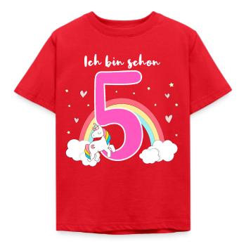 5. Geburtstag 5 Jahre alt Mädchen Geschenk - Kinder T-Shirt - Rot - Vorne - AI Model Kid Male (0cm)