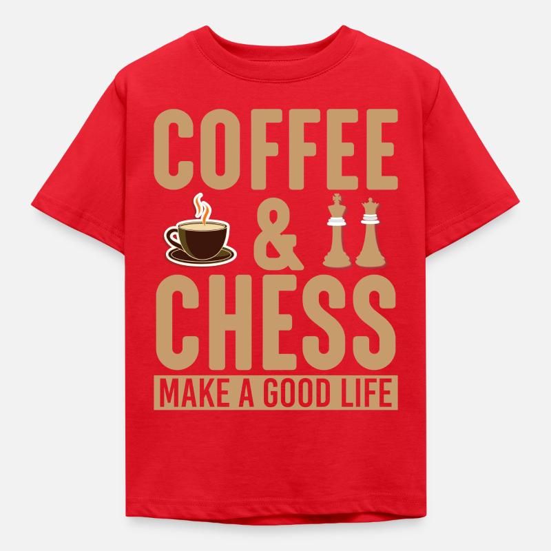 Café et échecs - T-shirt Enfant - rouge