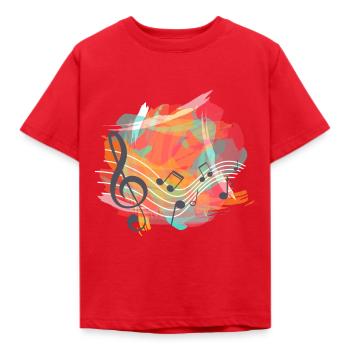 Colourful Music Notes - Kids' T-Shirt - red - Front - AI Model Kid Male (0cm)