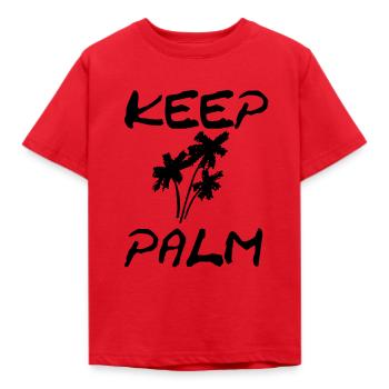 Keep palm - Kinder T-Shirt - Rot - Vorne - AI Model Kid Male (0cm)
