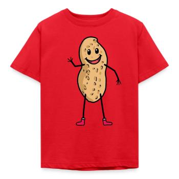 happy Erdnuss Lustig Erdnüsse Kinder Geschenkidee - Kinder T-Shirt - Rot - Vorne - AI Model Kid Male (0cm)