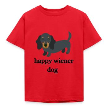 Wiener Dog - Kids' T-Shirt - red - Front - AI Model Kid Male (0cm)