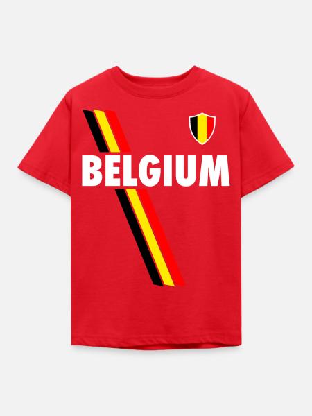 Drapeau de football Drapeau Belgium Belgique - T-shirt Enfant - rouge
