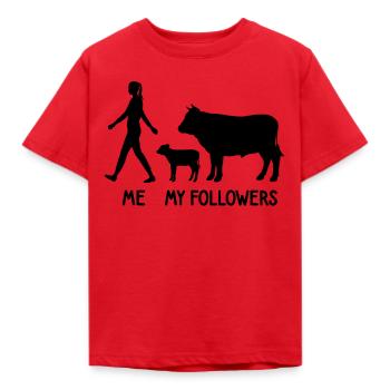 I Mes followers Éleveur de vaches Éleveur Vaches Agriculteur - T-shirt Enfant - rouge - Devant - AI Model Kid Male (0cm)
