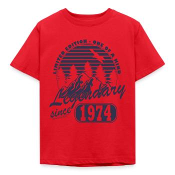Legende seit 1974 - Kinder T-Shirt - Rot - Vorne - AI Model Kid Male (0cm)