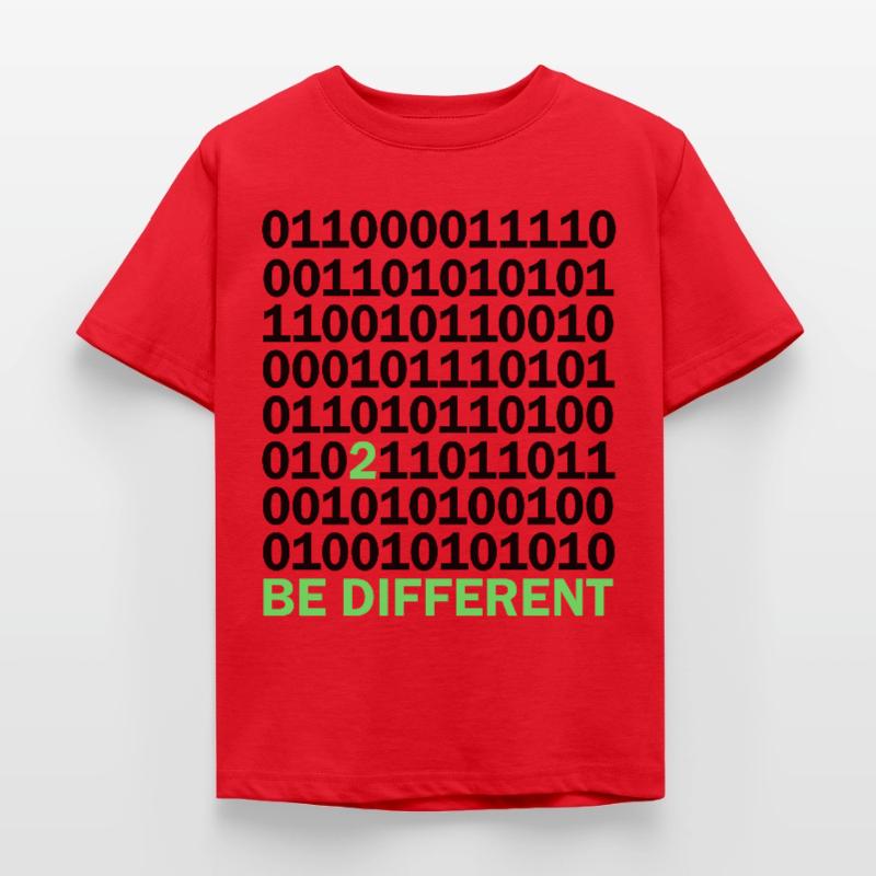 Cadeau Be Different Binary Code Nerd T-shirt Enfant