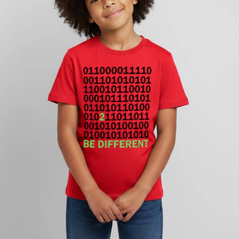 Cadeau Be Different Binary Code Nerd T-shirt Enfant