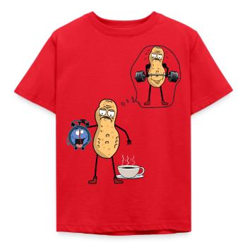 Peanut Morning Grouch Lève-tôt Bodybuilder - T-shirt Enfant - rouge - Devant - AI Model Kid Male (0cm)