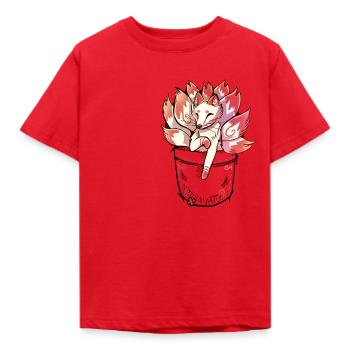 Tasche Süß kitsune Fuchs - Kinder T-Shirt - Rot - Vorne - AI Model Kid Male (0cm)