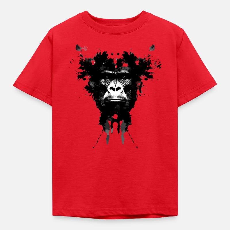 Rorschach Gorilla - Kinder T-Shirt - Rot