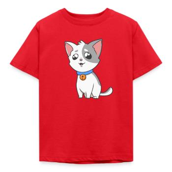 Kawaii Katze - Kinder T-Shirt - Rot - Vorne - AI Model Kid Male (0cm)