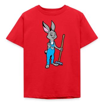 Gladly in the garden -Gardener Rabbit - Kids' T-Shirt - red - Front - AI Model Kid Male (0cm)