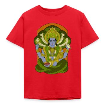 Hindu Gott - Vishnu - Kinder T-Shirt - Rot - Vorne - AI Model Kid Male (0cm)