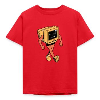 Retro CRT Monitor - Kids' T-Shirt - red - Front - AI Model Kid Male (0cm)