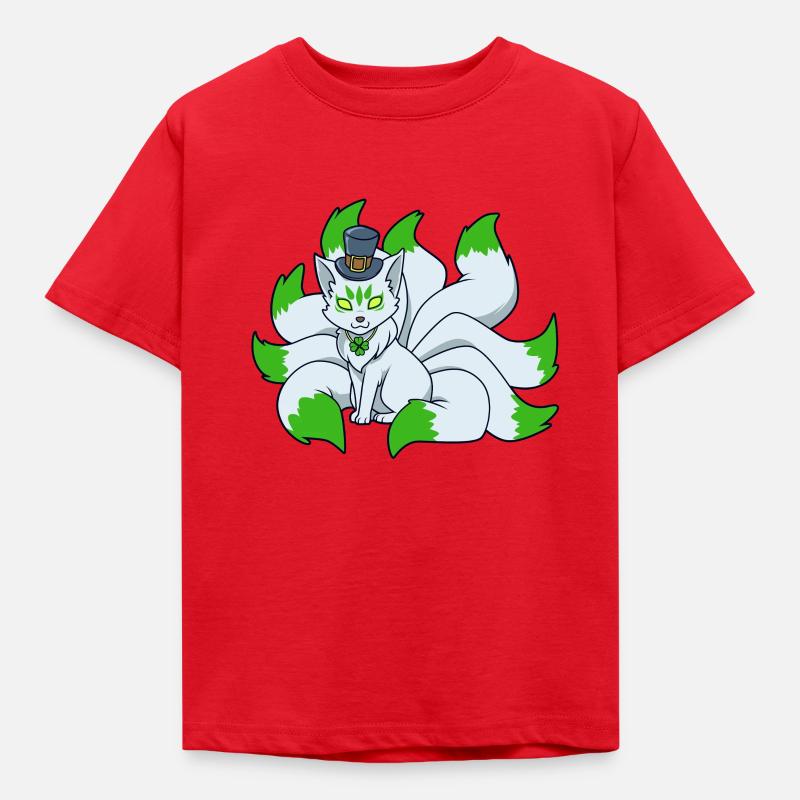 Kitsune Leprechaun - St Patrick Kitsune - T-shirt Enfant - rouge