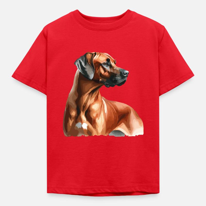 Watercolor Rhodesian Ridgeback - Kinder T-Shirt - Rot