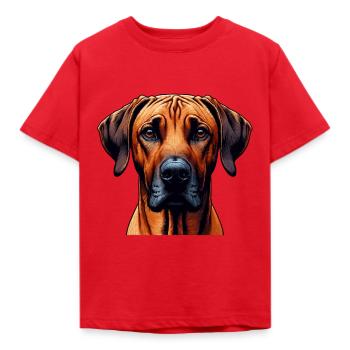 Visage de chien - Rhodesian Ridgeback - T-shirt Enfant - rouge - Devant - AI Model Kid Male (0cm)