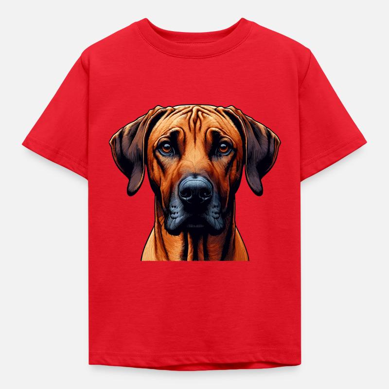 Visage de chien - Rhodesian Ridgeback - T-shirt Enfant - rouge