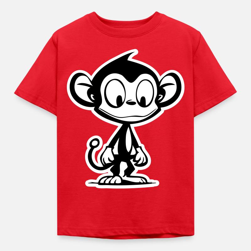 monkey cartoon comic - Kids' T-Shirt - red