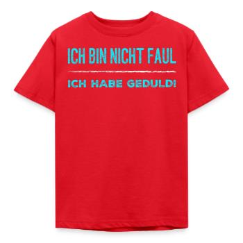 Je ne suis pas paresseux, je suis patient! - T-shirt Enfant - rouge - Devant - AI Model Kid Male (0cm)