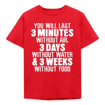 Bushcraft, Survival, Bushcrafter, Bushcrafting - Kinder T-Shirt - Rot - Vorne - AI Model Kid Male (0cm)