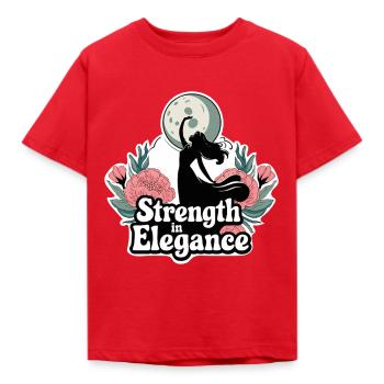 LA FORCE DANS L’ÉLÉGANCE - T-shirt Enfant - rouge - Devant - AI Model Kid Male (0cm)