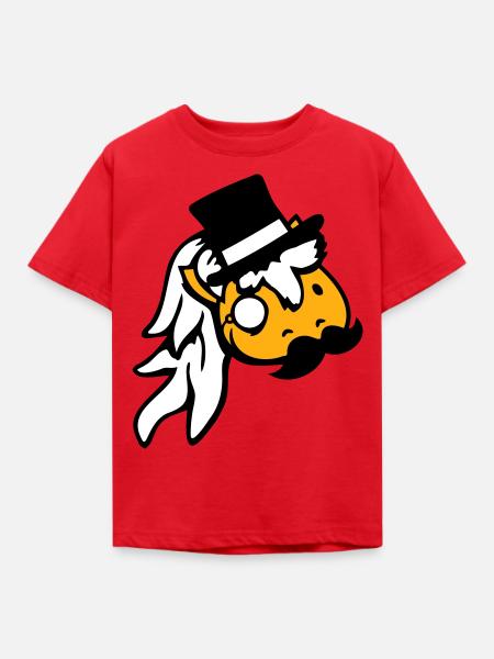 Horse Sir Lord Rich Monocle Glasses Top Hat - Kids' T-Shirt - red
