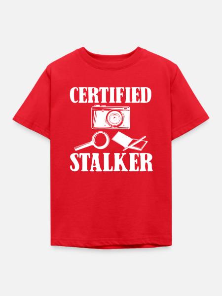 Certified Stalker, Privatdetektiv - Kinder T-Shirt - Rot