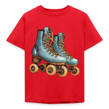 Roller Skates, Roller Skaters, Sports, Leisure - Kids' T-Shirt - red - Front - AI Model Kid Male (0cm)