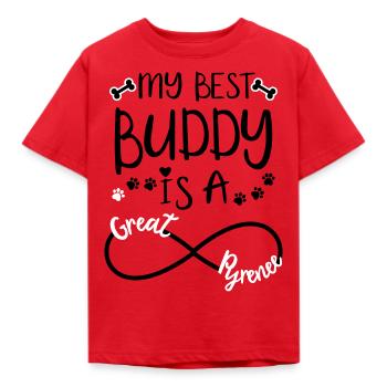 Dogs say Pyrenees mountain dog Great Pyrenee - Kids' T-Shirt - red - Front - AI Model Kid Male (0cm)