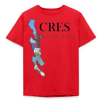 Île de Cres - plus que des vacances - T-shirt Enfant - rouge - Devant - AI Model Kid Male (0cm)