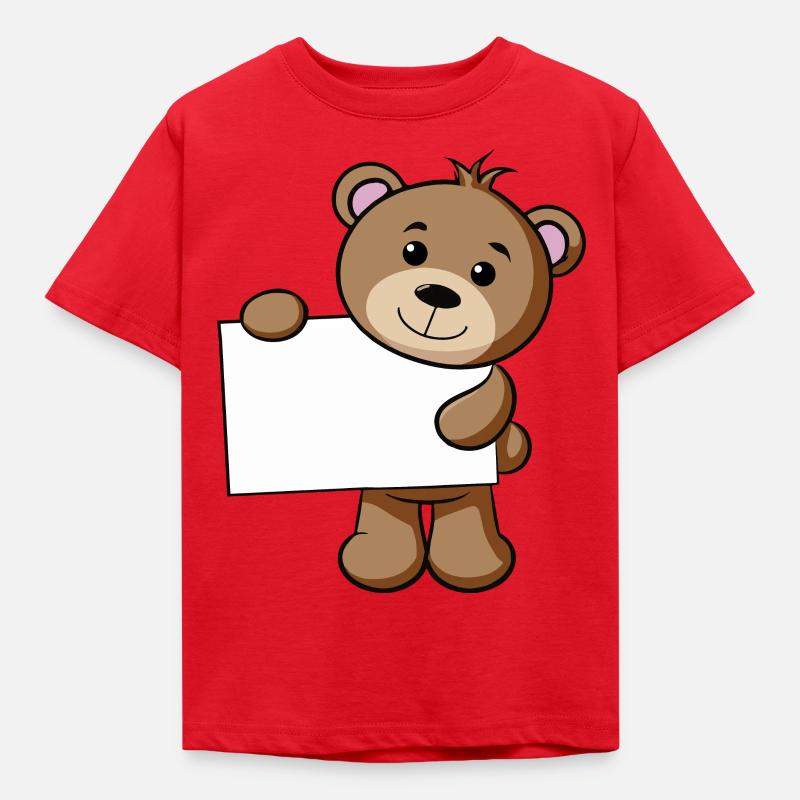 Teddy Schild - Kinder T-Shirt - Rot