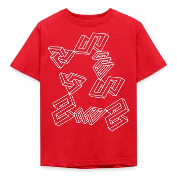Optical illusion - Kids' T-Shirt - red - Front - AI Model Kid Male (0cm)