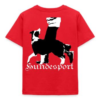 Border Collie,Hundesport,Hunderasse,Collie, - Kinder T-Shirt - Rot - Hinten - AI Model Kid Male (0cm)