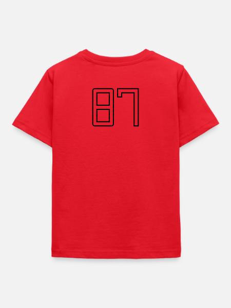 Nummer 87 (Universitätsstil) - Kinder T-Shirt - Rot