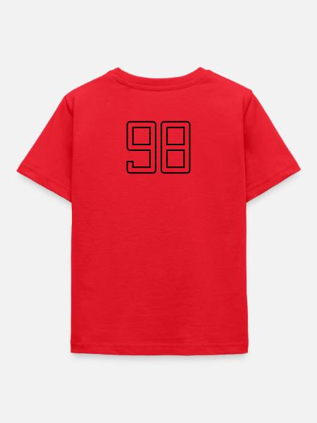 Nummer 98 (Universitätsstil) - Kinder T-Shirt - Rot