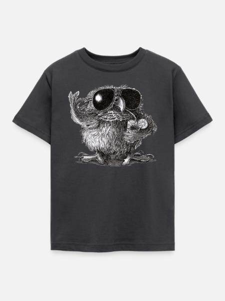 Coole Eule - Kinder T-Shirt - Dunkelgrau